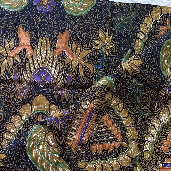 vintage 60s cotton printed fabric piece - Picture 3 of 5